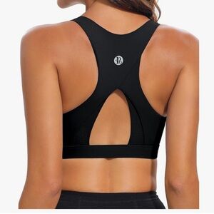 Black Racerback Sports Bra with Keyhole